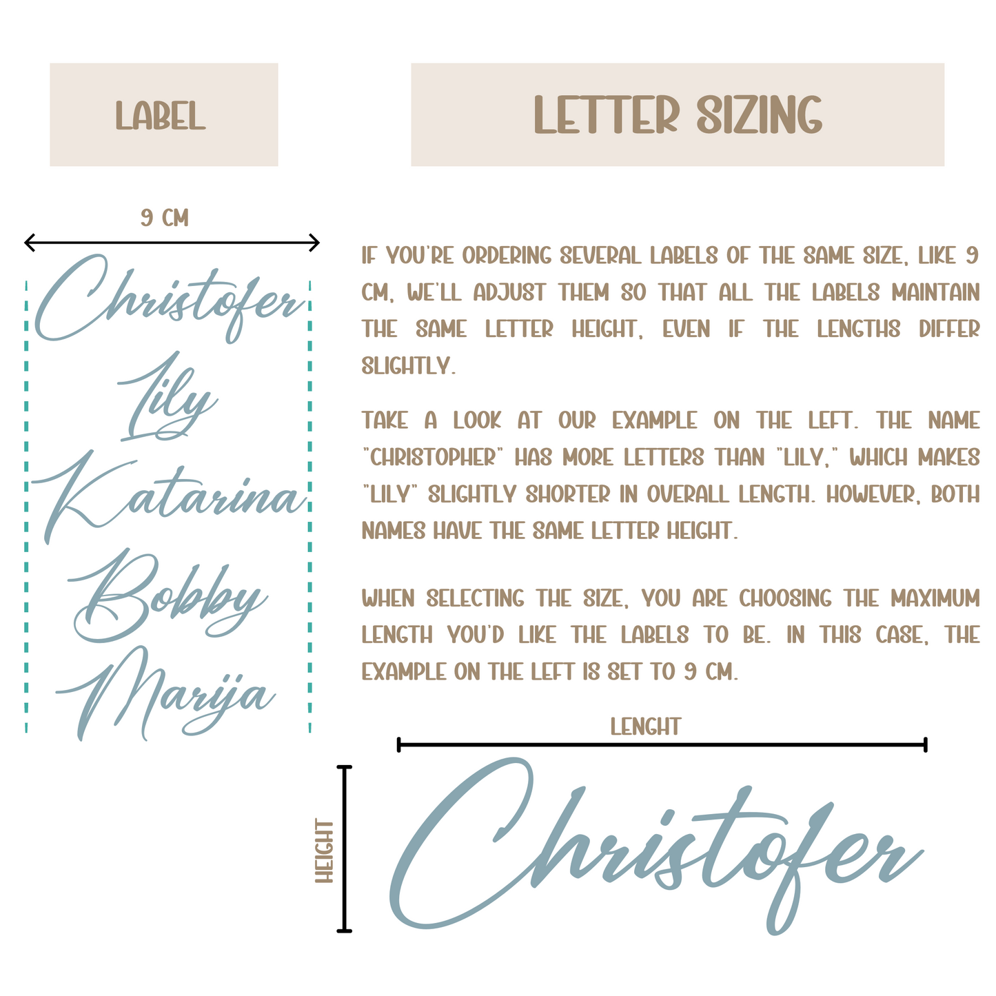 Weddings Handwritten Vinyl Name Stickers | Custom Decals for Acrylic Tags & Gift Boxes