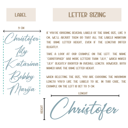 Weddings Handwritten Vinyl Name Stickers | Custom Decals for Acrylic Tags & Gift Boxes