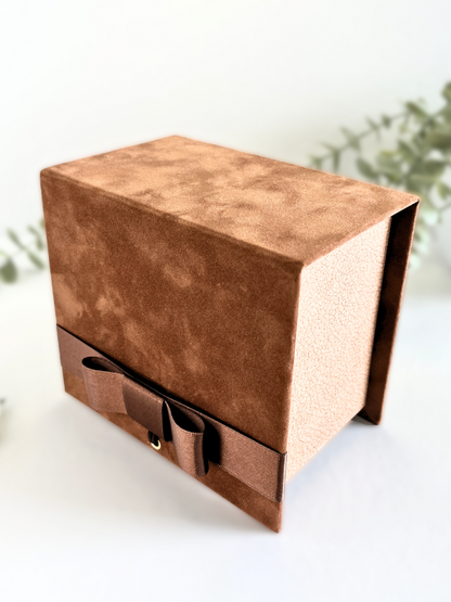 Ready To Go Box | Gift Box | Beautiful Elegant Beige Velvet Box