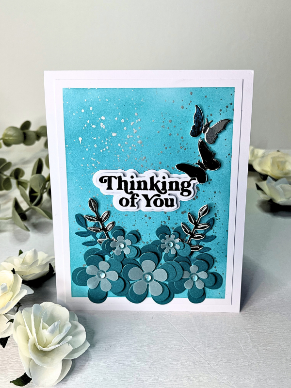 Ready To Go Cards | Gift Card | Thinking of You Card Blue Flowers Butterflies