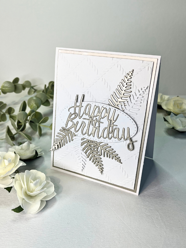 Ready To Go Cards | Gift Card | Happy Birthday Card with Beige Leafs