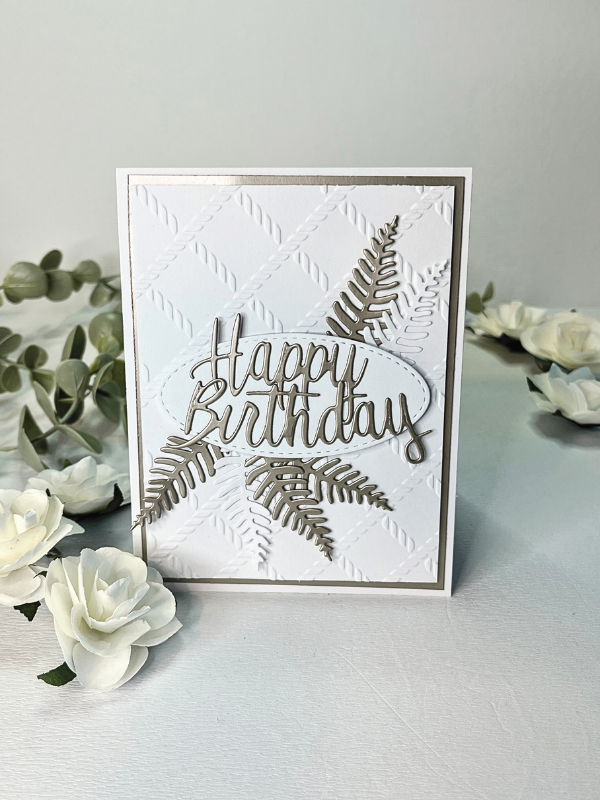 Ready To Go Cards | Gift Card | Happy Birthday Card with Beige Leafs