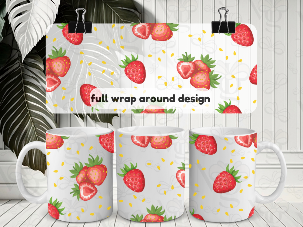 Designed Mug Wrap | Summer | Strawberries