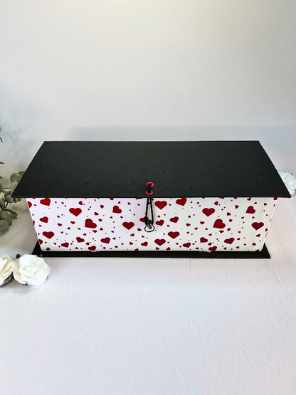 Ready To Go Box | Love Gift Box | Elegant Black & White Box with Hearts