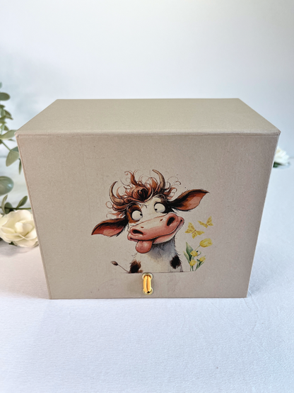 Ready To Go Box | Funny Gift Box | Funny Animals - Cow Box