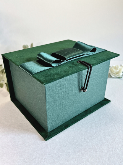 Klaar om te gaan doos | Geschenkdoos | Mooie elegante groene fluwelen doos