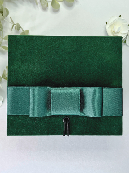 Klaar om te gaan doos | Geschenkdoos | Mooie elegante groene fluwelen doos