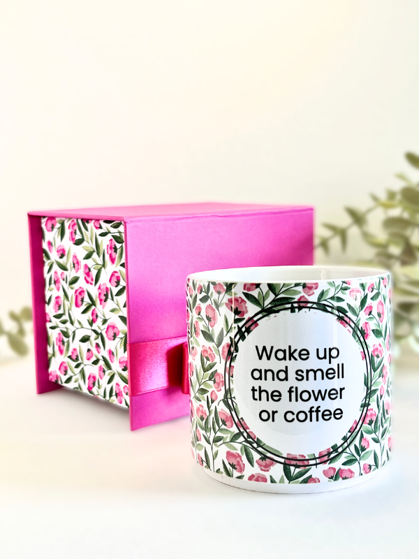 Ready To Go | Gift SET | Beautiful Pink Flowers Box & Mug Set