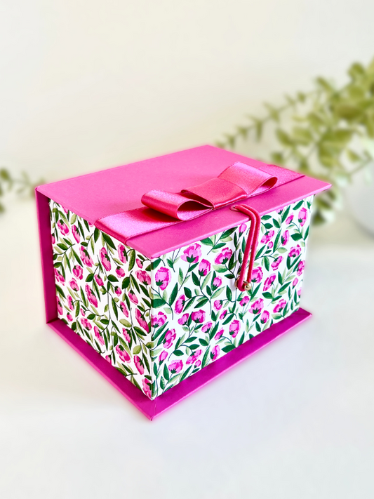 Ready To Go Box | Gift Box | Beautiful Pink Flowers Box