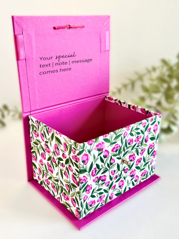 Personalise Now | Gift SET | Beautiful Pink Flowers Box & Mug Set