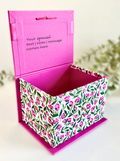 Personalise Now | Gift SET | Beautiful Pink Flowers Box & Mug Set