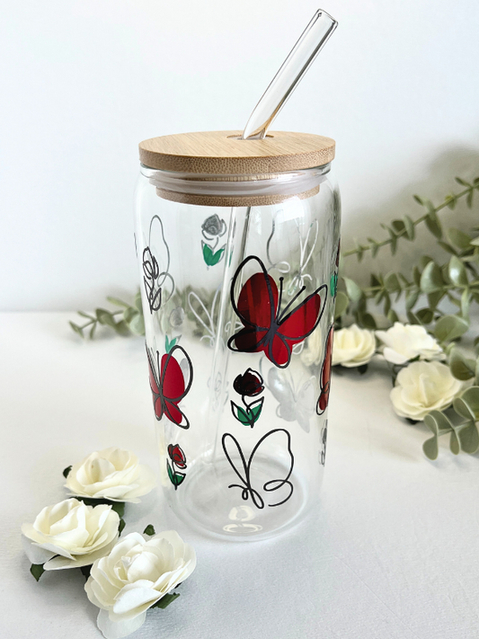 Ready To Go Tumblers | Cute Gift | Butterflies & Roses Tumbler