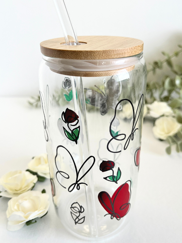 Ready To Go Tumblers | Cute Gift | Butterflies & Roses Tumbler