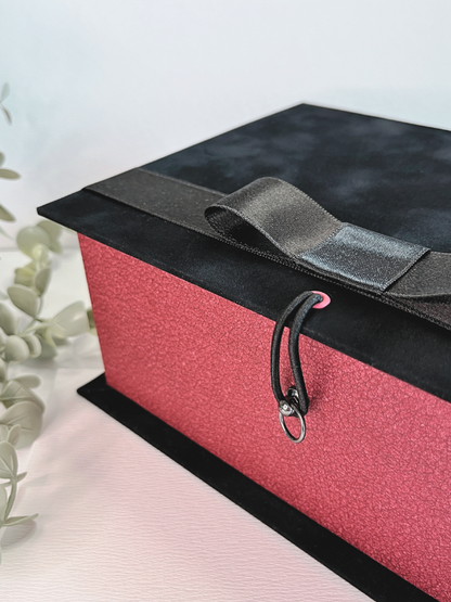 Ready To Go Box | Gift Box | Beautiful Elegant Black Velvet Raspberry Box